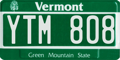 VT license plate YTM808