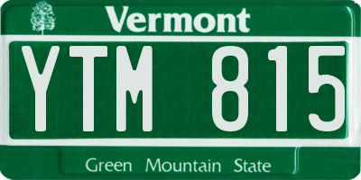 VT license plate YTM815