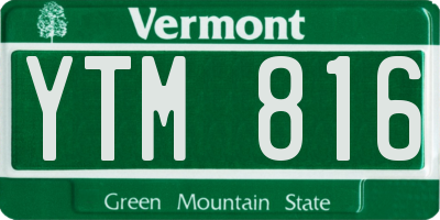 VT license plate YTM816