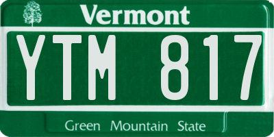 VT license plate YTM817