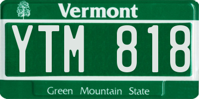 VT license plate YTM818