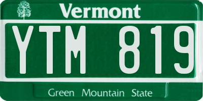 VT license plate YTM819