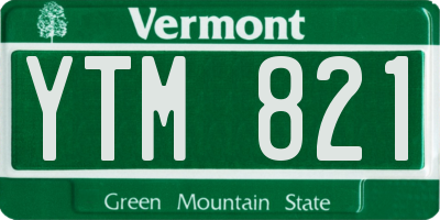 VT license plate YTM821