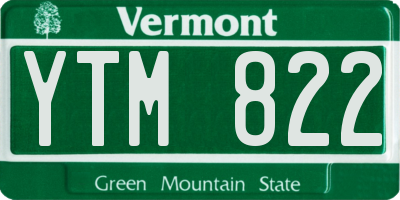 VT license plate YTM822