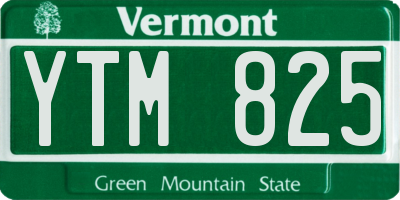 VT license plate YTM825