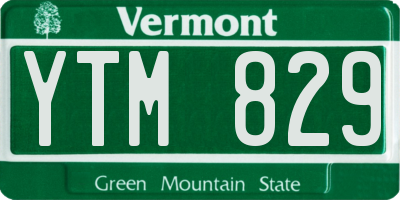 VT license plate YTM829