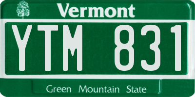 VT license plate YTM831