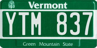 VT license plate YTM837