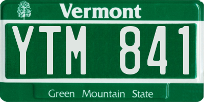 VT license plate YTM841