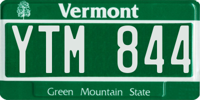 VT license plate YTM844