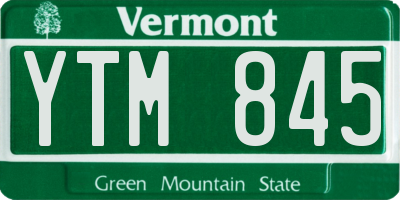 VT license plate YTM845