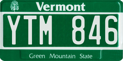 VT license plate YTM846
