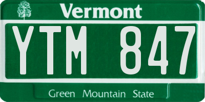 VT license plate YTM847
