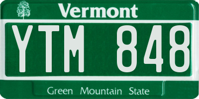 VT license plate YTM848