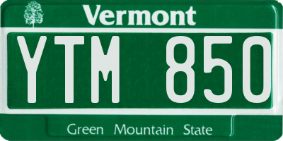 VT license plate YTM850