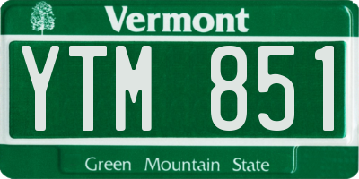 VT license plate YTM851