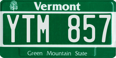 VT license plate YTM857