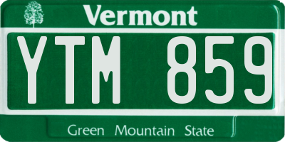 VT license plate YTM859