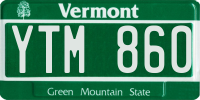 VT license plate YTM860