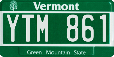 VT license plate YTM861