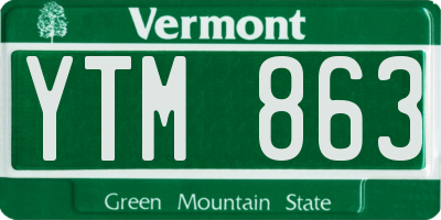 VT license plate YTM863