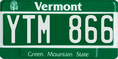 VT license plate YTM866