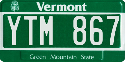 VT license plate YTM867