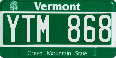 VT license plate YTM868