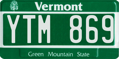 VT license plate YTM869
