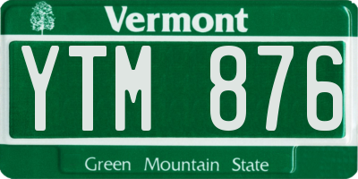 VT license plate YTM876
