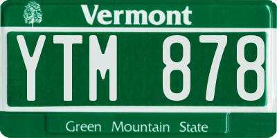 VT license plate YTM878
