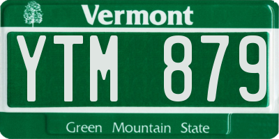 VT license plate YTM879
