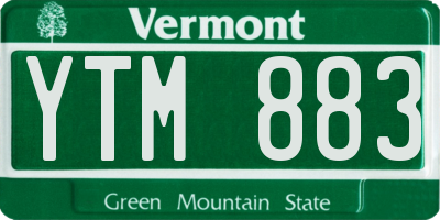 VT license plate YTM883