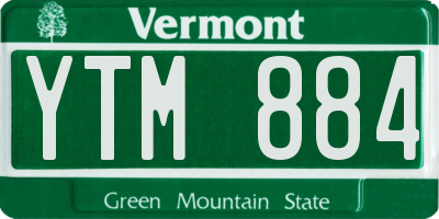 VT license plate YTM884