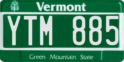 VT license plate YTM885