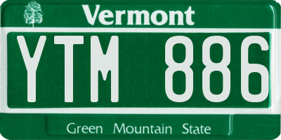 VT license plate YTM886