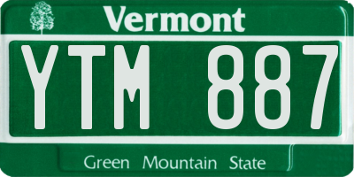 VT license plate YTM887