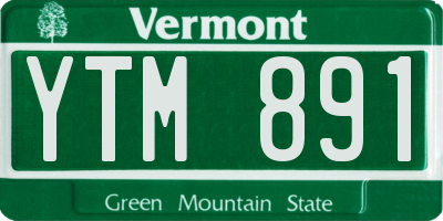 VT license plate YTM891