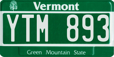 VT license plate YTM893