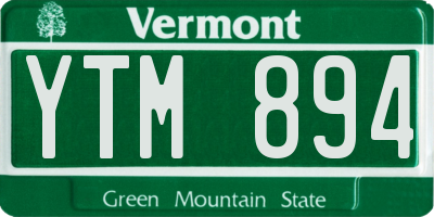 VT license plate YTM894