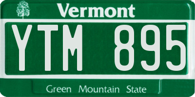 VT license plate YTM895