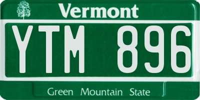 VT license plate YTM896
