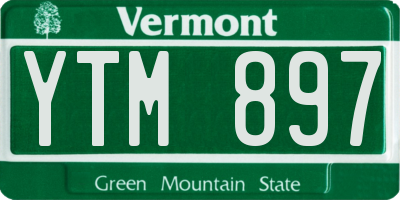 VT license plate YTM897
