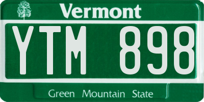 VT license plate YTM898