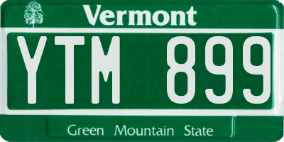 VT license plate YTM899