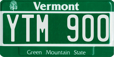 VT license plate YTM900