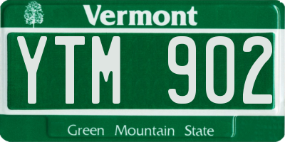 VT license plate YTM902