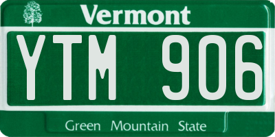 VT license plate YTM906