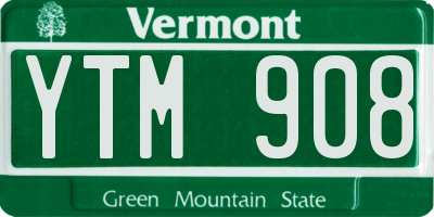 VT license plate YTM908