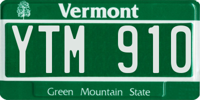 VT license plate YTM910